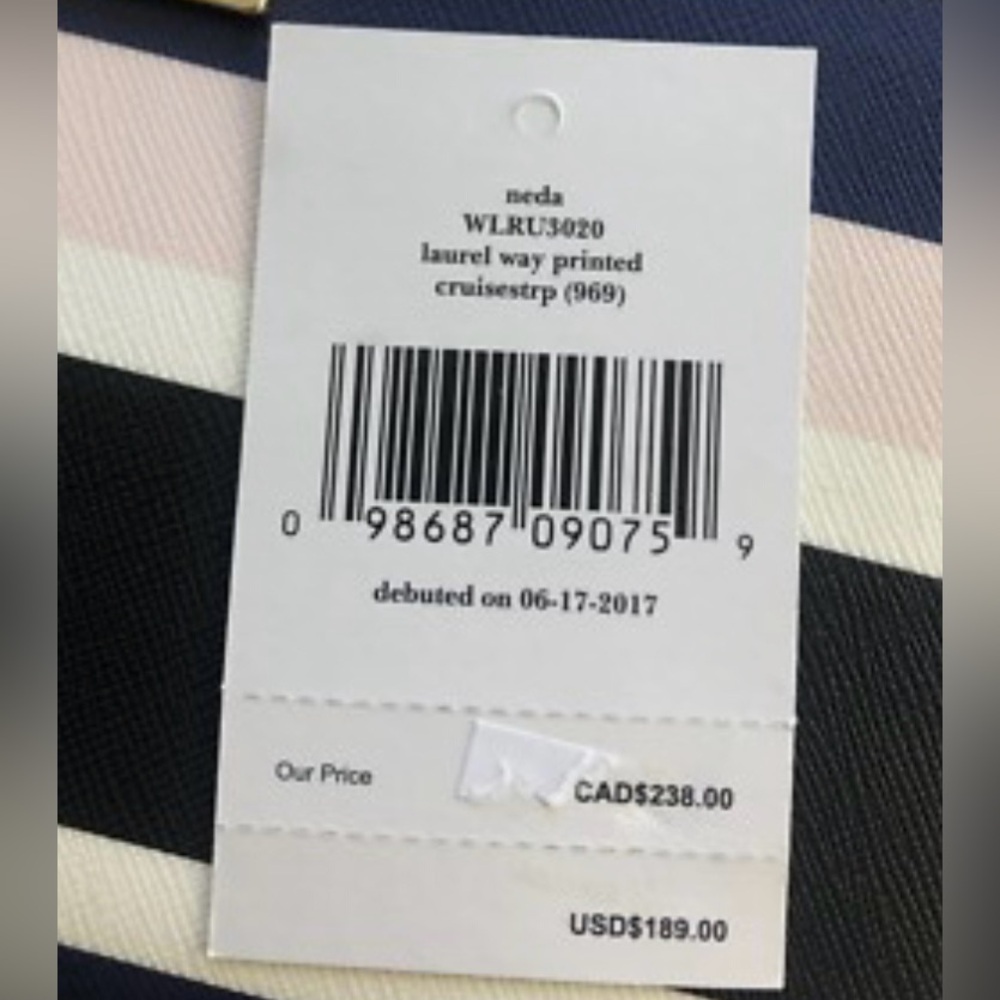 KATE SPADE ♠️ New York 🖤Neda🖤 LAUREL WAY PRINTED CRUISE STRIPE WALLET 🌟EUC🌟 - Picture 15 of 17